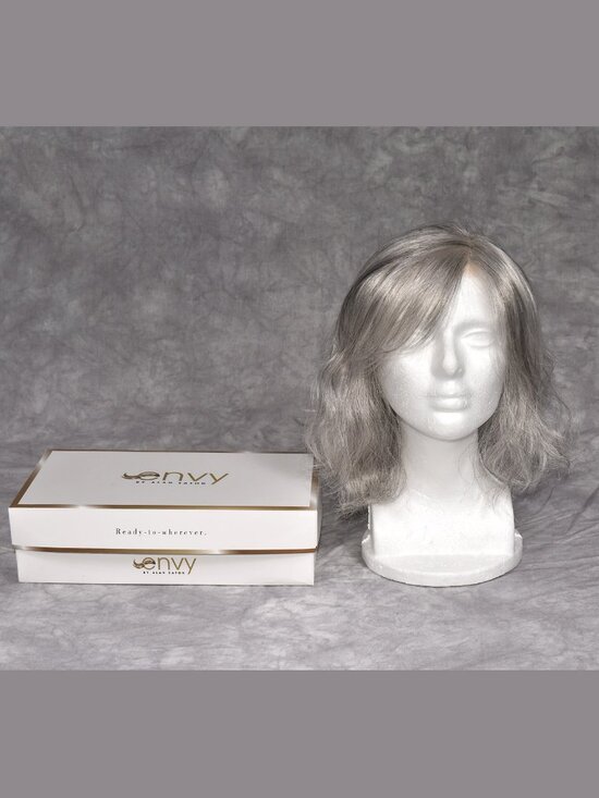 Envy by Alan Eaton Making Waves Synthetic Hairpiece Topper Medium Grey main image 13
